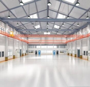 3d rendering empty factory interior or storehouse